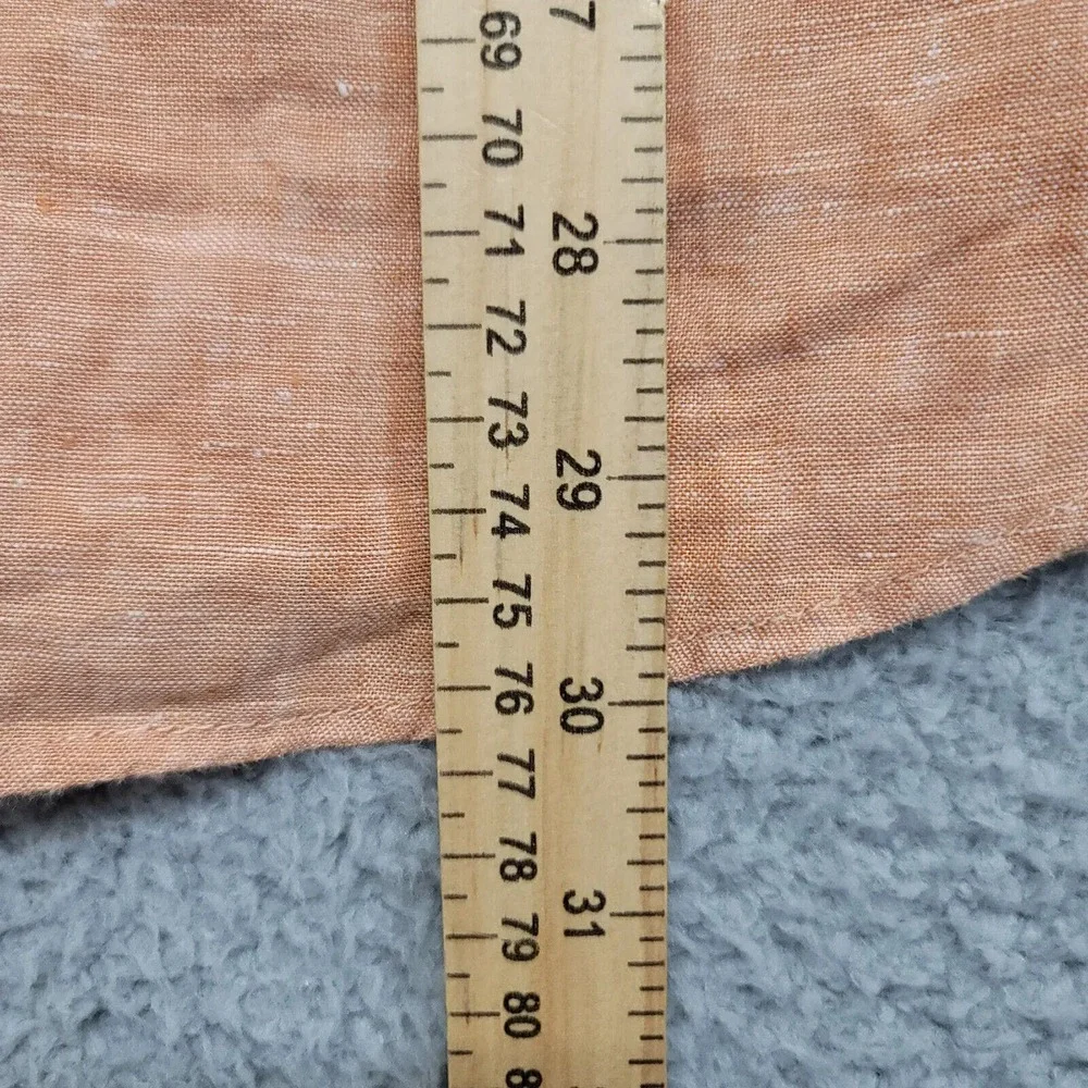 Banana Republic Shirt Mens 15- 15 1/2 Peach Flax Linen‎ Button Up Summer Casual